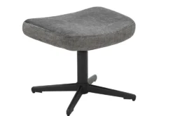 Design Hocker VOGUE 45cm grau Samt drehbar schwarze Metallbeine Fußhocker