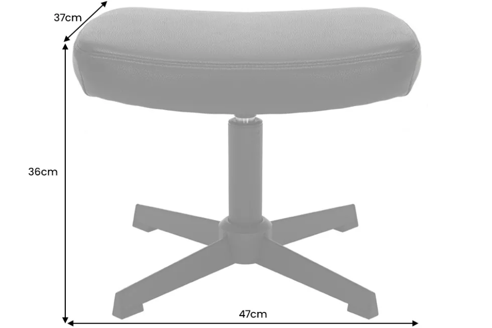 Design Hocker VOGUE 45cm schwarz Kunstleder drehbar Metallbeine Fußhocker