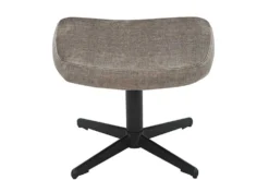 Design Hocker VOGUE 45cm taupe Samt drehbar schwarze Metallbeine Fußhocker