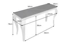 Design Konsolentisch MODERN BAROCK 140cm schwarz anthrazit chrom Keramik Marmor