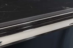Design Konsolentisch MODERN BAROCK 140cm schwarz anthrazit chrom Keramik Marmor