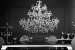 Design Kronleuchter CRYSTAL XXL 120cm klar Acryl 30-armig Kristall-Lampe