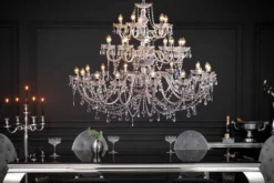 Design Kronleuchter CRYSTAL XXL 120cm klar Acryl 30-armig Kristall-Lampe