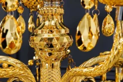 Design Kronleuchter CRYSTAL XL 80cm gold 15-armig Lüster Kristall-Lampe