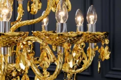 Design Kronleuchter CRYSTAL XL 80cm gold 15-armig Lüster Kristall-Lampe