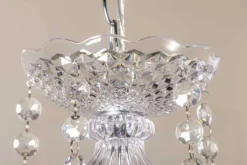 Design Kronleuchter CRYSTAL XL 80cm klar Acryl 15-armig Lüster schwarz mit Schirmen