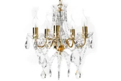 Design Kronleuchter DIAMONDS S 40cm gold Acryl 5-armig Barock Design
