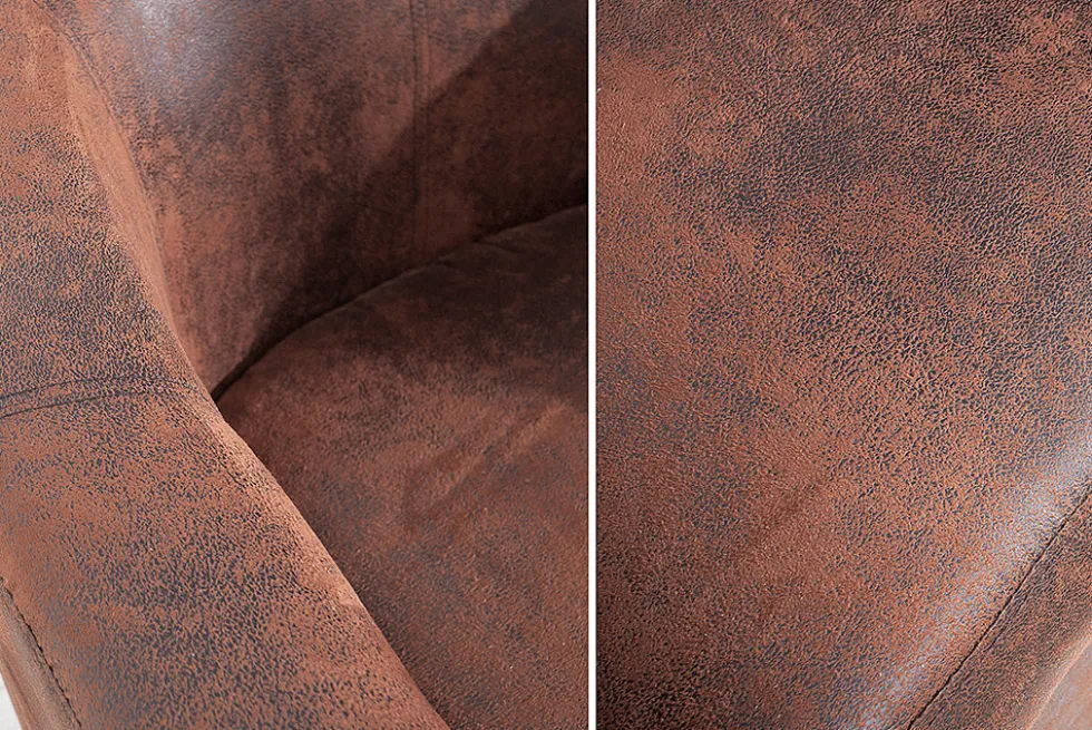 Design Lounge Sessel HEMINGWAY whisky braun mit Armlehnen Cocktailsessel Massivholzbeine
