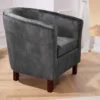 Design Lounge Sessel HEMINGWAY dunkelgrau Samt Armlehnen Cocktailsessel