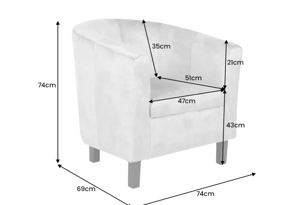 Design Lounge Sessel HEMINGWAY dunkelgrau Samt Armlehnen Cocktailsessel