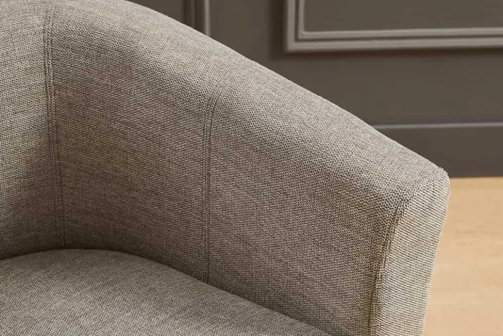 Design Lounge Sessel HEMINGWAY taupe Strukturstoff mit Armlehnen Cocktailsessel