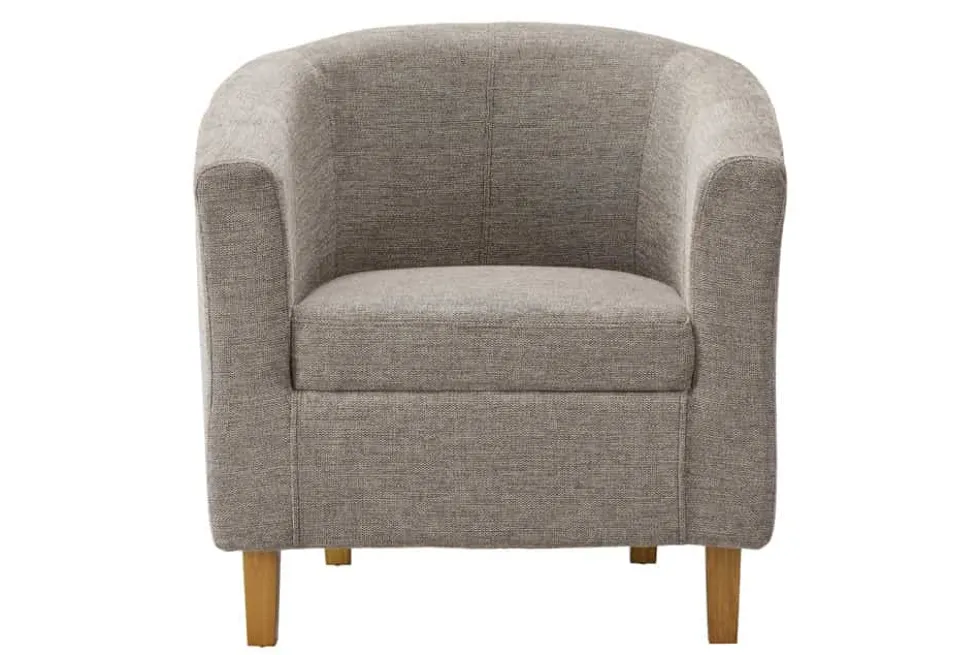Design Lounge Sessel HEMINGWAY taupe Strukturstoff mit Armlehnen Cocktailsessel