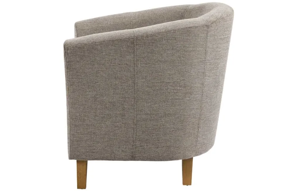 Design Lounge Sessel HEMINGWAY taupe Strukturstoff mit Armlehnen Cocktailsessel