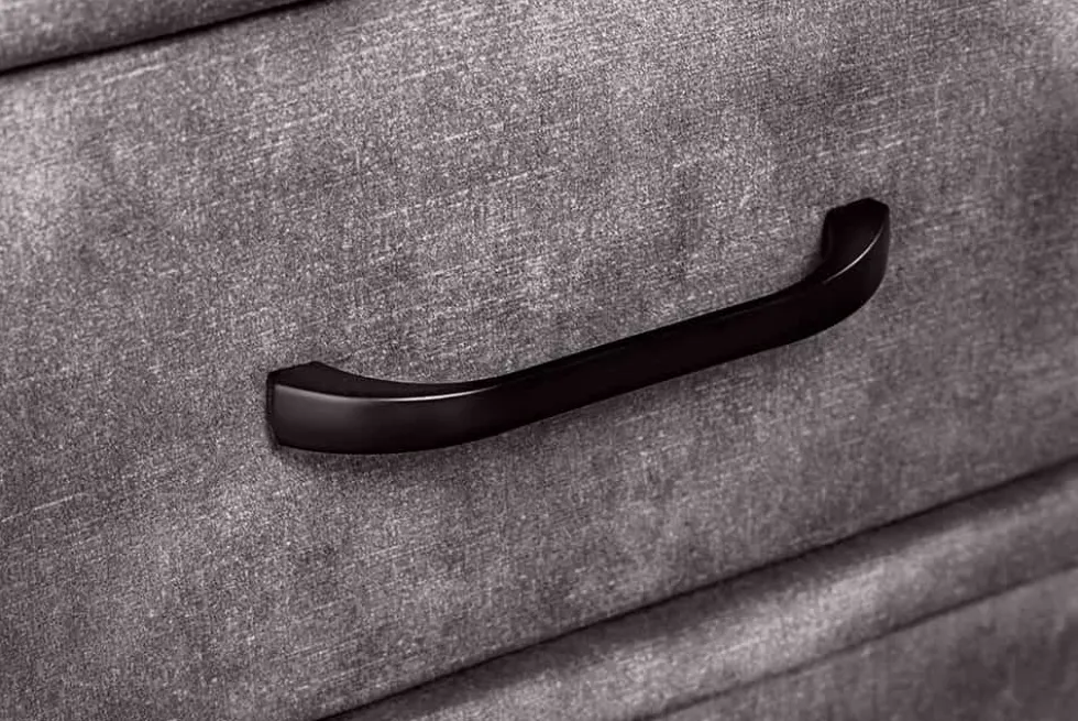 Design Nachttisch BOUTIQUE 50cm dunkelgrau Samt zwei Schubladen