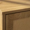 Design Nachttisch VIENNA 60cm natur Rattan Geflecht Beistelltisch mit Stauraum