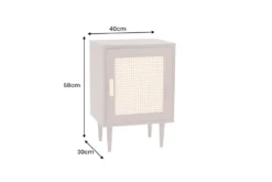 Design Nachttisch VIENNA 60cm natur Rattan Geflecht Beistelltisch mit Stauraum