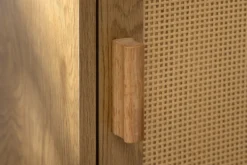 Design Nachttisch VIENNA 60cm natur Rattan Geflecht Beistelltisch mit Stauraum