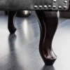 Design Ohrensessel CHESTERFIELD 105cm grau Samt silber Nieten