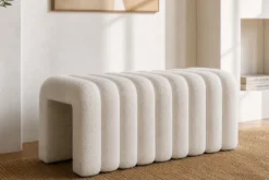 Design Polsterbank VOGUE 95cm beige Bouclé Bettbank