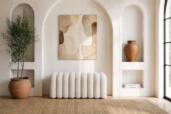 Design Polsterbank VOGUE 95cm beige Bouclé Bettbank