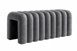 Design Polsterbank VOGUE 95cm grau Bouclé Bettbank