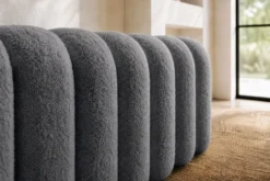 Design Polsterbank VOGUE 95cm grau Bouclé Bettbank