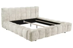 Design Polsterbett DIAMOND 180x200cm weiß Chenille Cremona inkl. Matratze Topper Lattenrost
