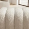 Design Polsterhocker VOGUE 40cm beige Bouclé Sitzhocker