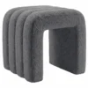 Design Polsterhocker VOGUE 40cm grau Bouclé Sitzhocker