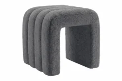 Design Polsterhocker VOGUE 40cm grau Bouclé Sitzhocker