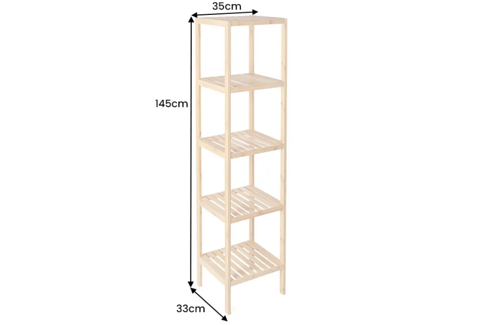 Design Regal LAGOON SPA 145cm Bambusholz vier Fächer Badregal