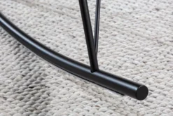 Design Schaukelstuhl SCANDINAVIA SWING weiß Bouclé Sessel schwarz Metall