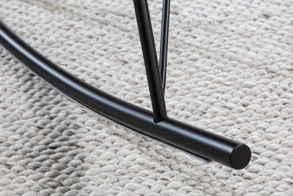 Design Schaukelstuhl SCANDINAVIA SWING champagner greige Samt Schaukelsessel
