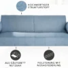 Design Schlafsofa DIVANI 220cm hellblau Strukturstoff Scandinavian 3-Sitzer mit Bettfunktion