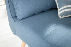 Design Schlafsofa DIVANI 220cm hellblau Strukturstoff Scandinavian 3-Sitzer mit Bettfunktion