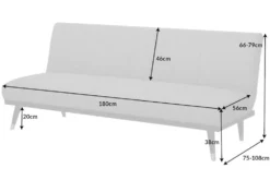 Design Schlafsofa PETIT BEAUTÉ 180cm champagner beige Samt 3-Sitzer