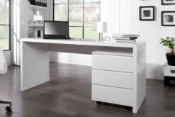 Design Schreibtisch FAST TRADE 160cm weiß Hochglanz Computertisch