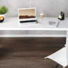Design Schreibtisch FAST TRADE 140cm weiß Hochglanz Bürotisch