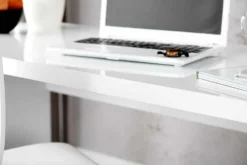 Design Schreibtisch FAST TRADE 140cm weiß Hochglanz Bürotisch