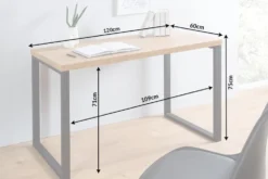 Design Schreibtisch OAK DESK 120cm Eiche Vintage Metallgestell schwarz