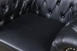 Design Sessel CHESTERFIELD 110cm matt schwarz Knopfheftung Federkern