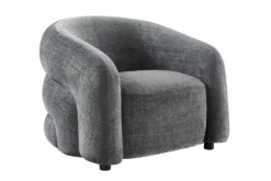 Design Sessel VOGUE 95cm grau Chenille mit Armlehnen und Nosagfederung