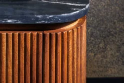 Design Sideboard GATSBY 160cm braun gold Mangoholz Marmor Metallgestell