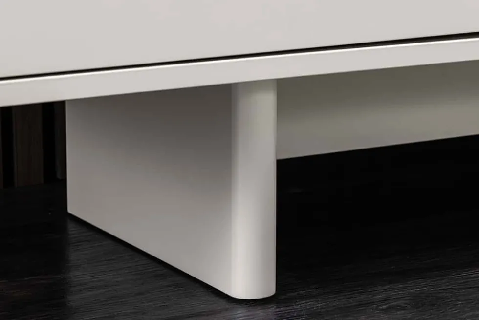 Design Sideboard SAVOY 180cm kaschmir weiß Marmor Keramik mit Stauraum und 3D-Front