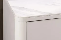 Design Sideboard SAVOY 180cm kaschmir weiß Marmor Keramik mit Stauraum und 3D-Front