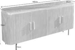 Design Sideboard VENEZIANO 160cm messing grün Marmorplatte Mangoholz Retro