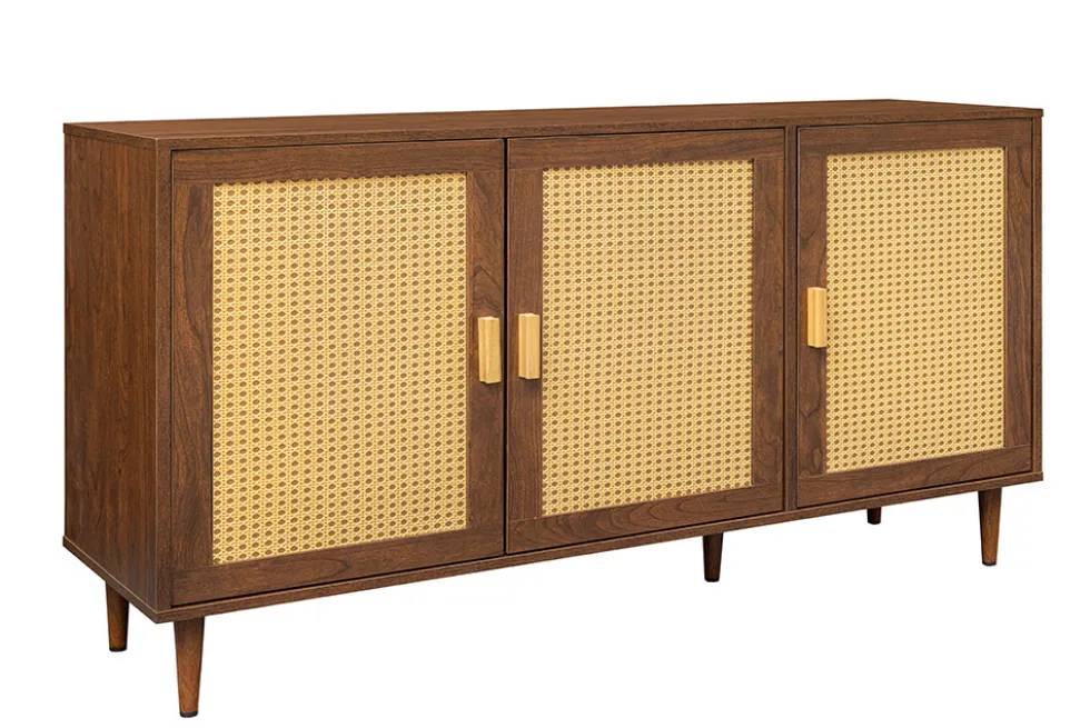 Design Sideboard VIENNA 120cm braun Wiener Geflecht Kommode