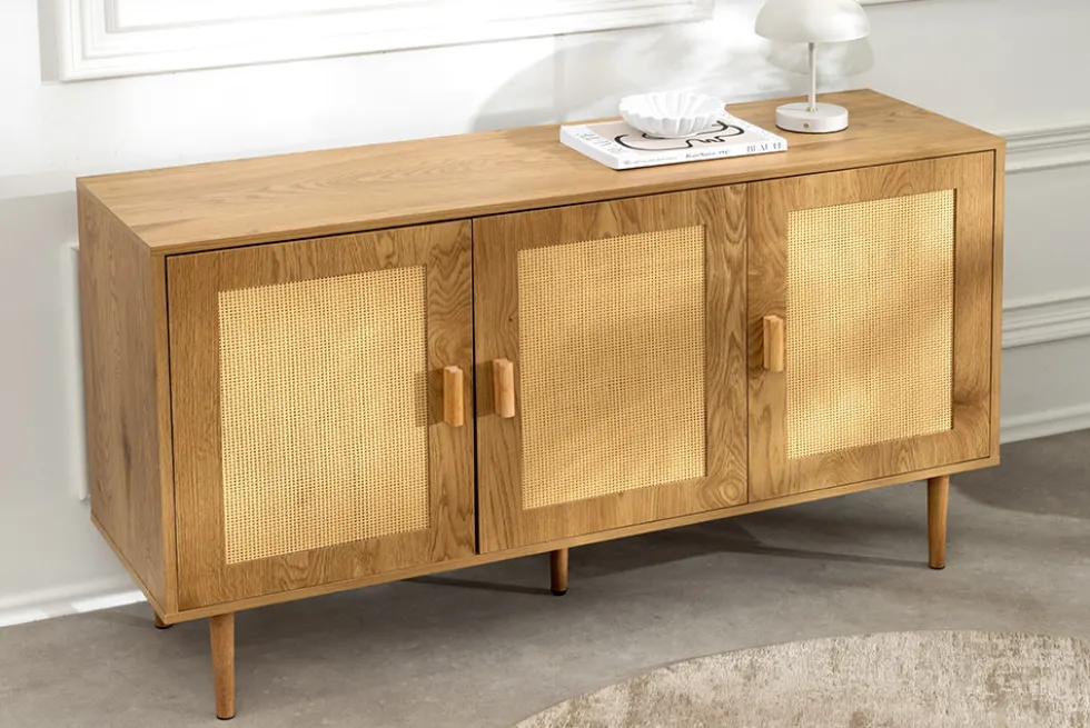 Design Sideboard VIENNA 120cm natur Wiener Geflecht Kommode