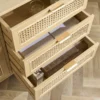 Design Sideboard VIENNA 155cm Wiener Geflecht Rattan Kommode mit Schubladen