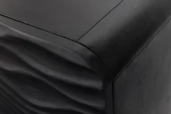 Design Sideboard WAVE 160cm schwarz Mangoholz Massivholz mattgold Metallbeine